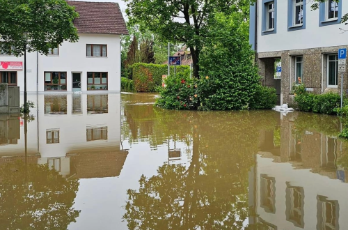 Hochwasser Gebäude