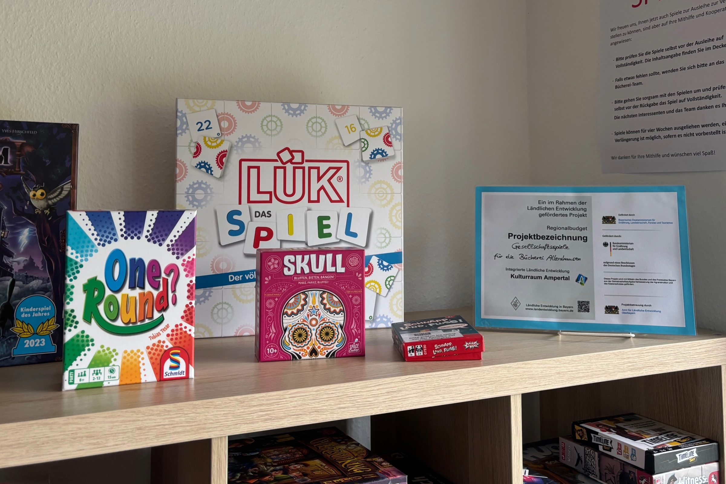 Spiele für die Allershausener Bücherei